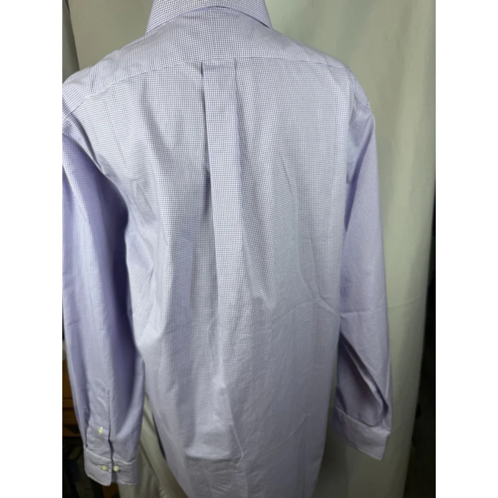 Ralph Lauren Men Dress Shirt 15.5 - 32 / 33 Long Sleeves Purple White Check Med